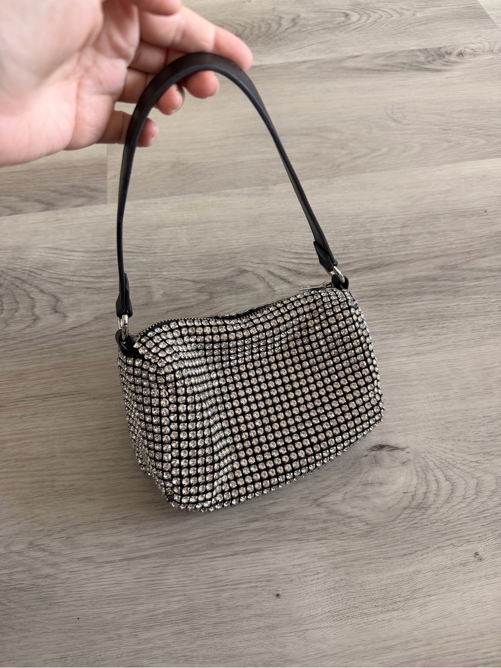 Black Rhinestone Shoulder Bag – Sparkly Evening Purse